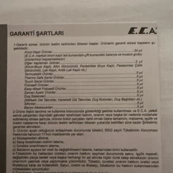 ECA Lavabo Bataryası Renk Değişimi