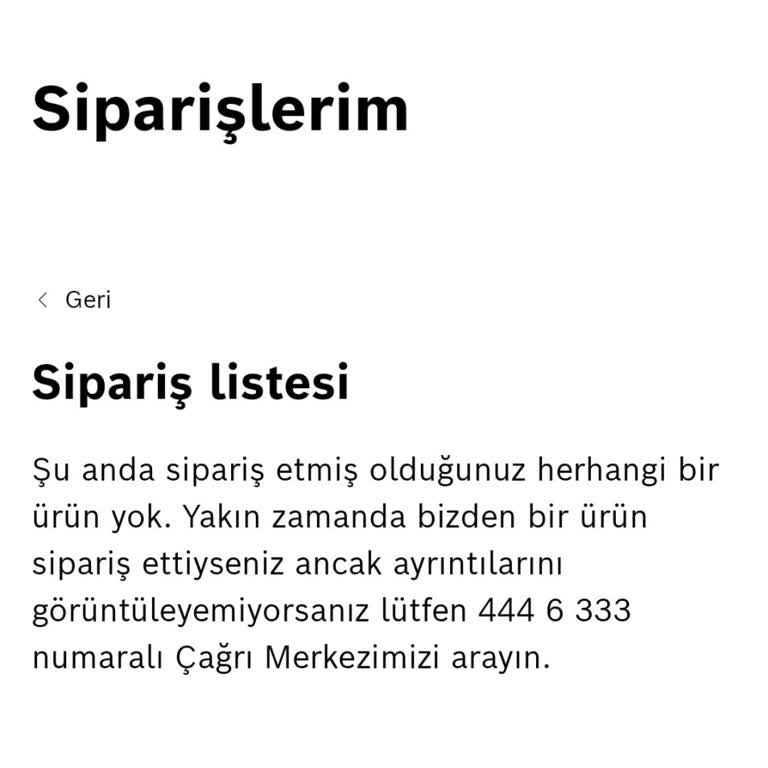 Bosch Sipariş Ettiğim Ürün Gözükmüyor.