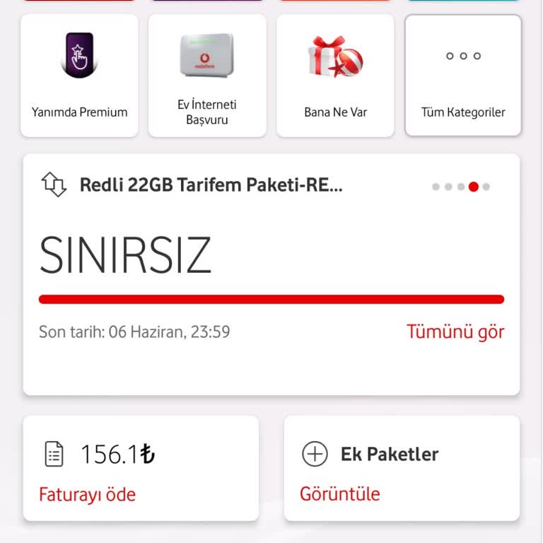 Vodafone Red'li 22 GB Sınırsız İnterneti Kullanamıyorum