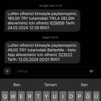 Betterme - Keto App Hesabımdan Para Çekilmeye Çalışılması