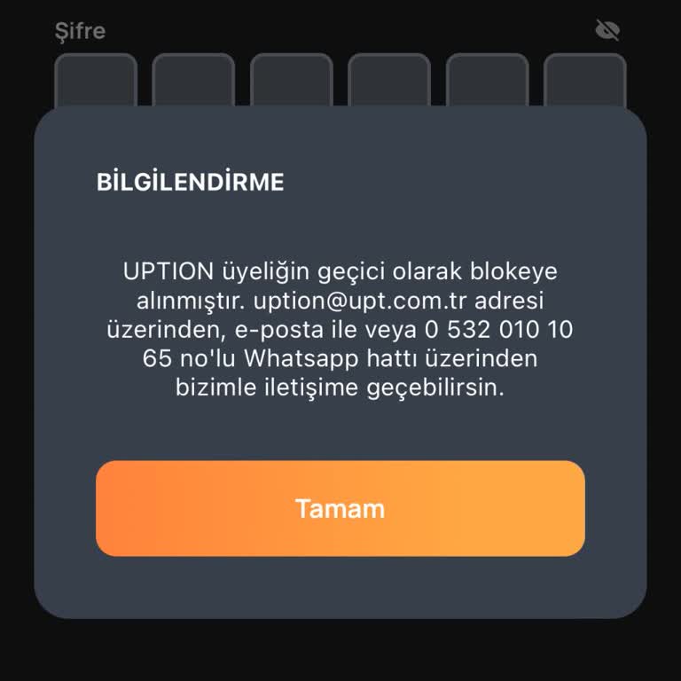 UPTION Geçici Bloke Kaldırma