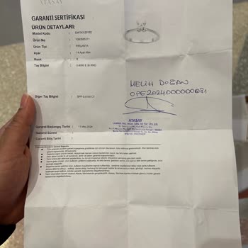 Atasay Pırlanta Sertifika Ve Fatura Problemi