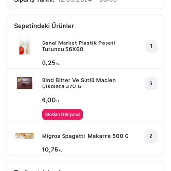Migros Sanal Market Ürünü Teslim Etmedi