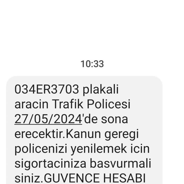 Güvence Hesabı Benimle Alakası Olmayan Mesaj.