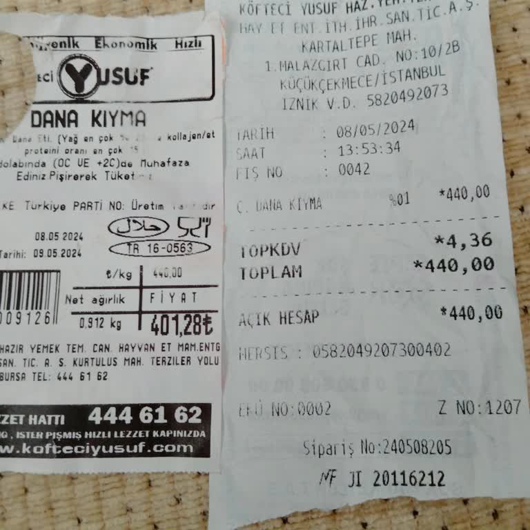 Köfteci Yusuf Fazla Para Tahsil Etti İade Yapmıyor.