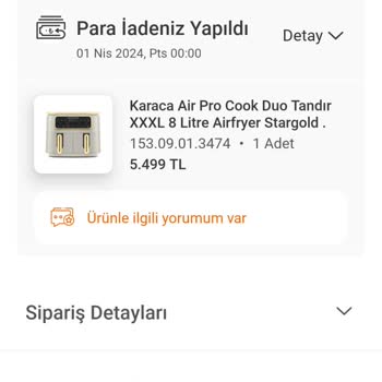Karaca Züccaciye Karaca'dan İadesi Yapılmayan Param
