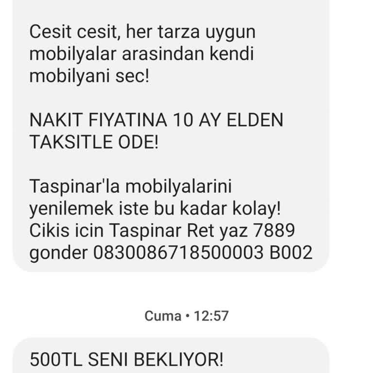 Taşpınar Alışveriş Merkezleri Taşpınar Mesajda Farklı Şubede Farklı.