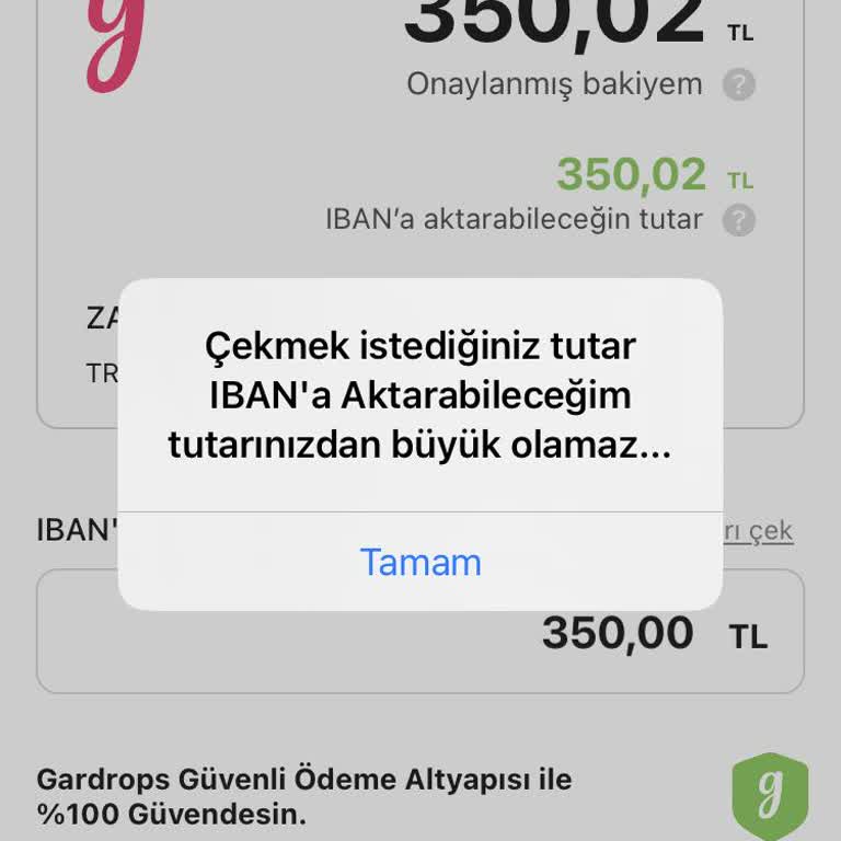 Gardrops Onaylanmış Bakiyemi Çekemiyorum