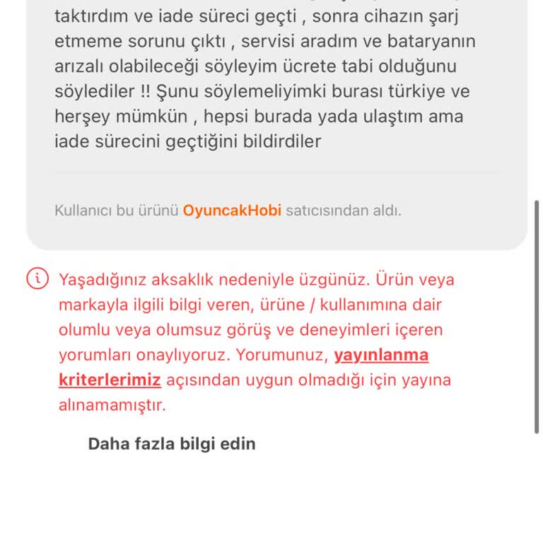 Hepsiburada Garantili Cihaza Ücret Çıkardılar