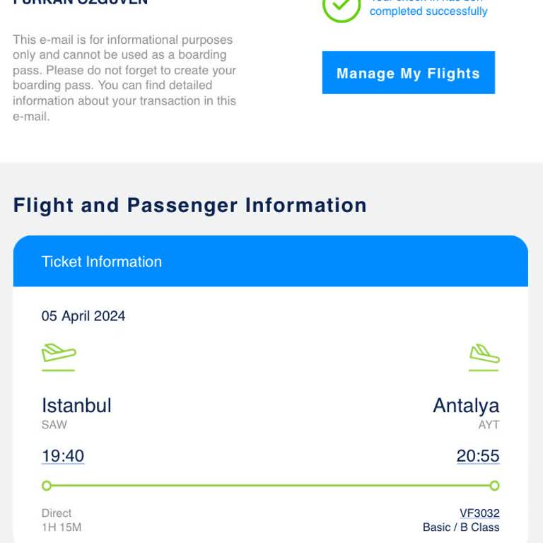 Ajet (Anadolu Jet) Uçuşumda Yaşanan 6 Saatlik Aksaklık