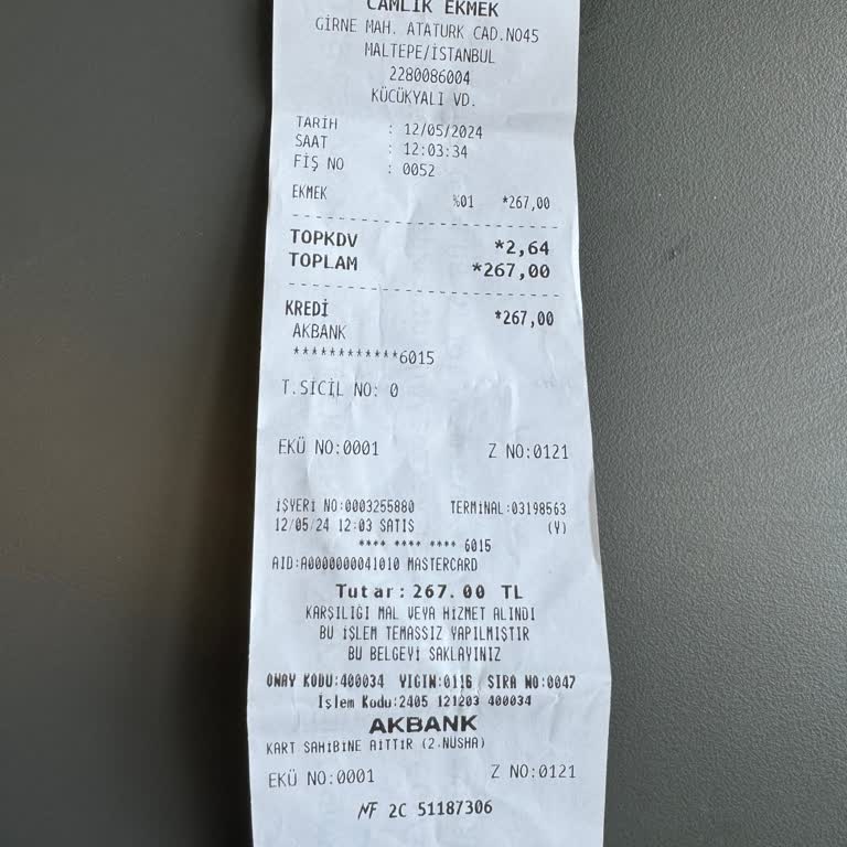 Fazla Hesap Çamlık Ekmek Maltepe İstanbul