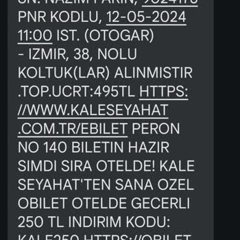 Kale Seyahat İki Bilet Satın Almama Rağmen Yolculuk Yapamadım