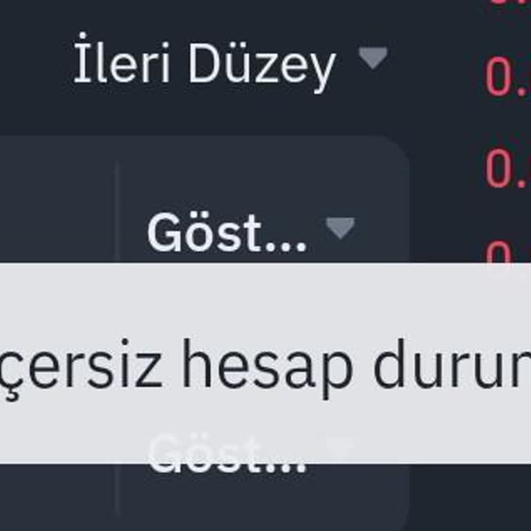 Binance Geçersiz Hesap Durumu