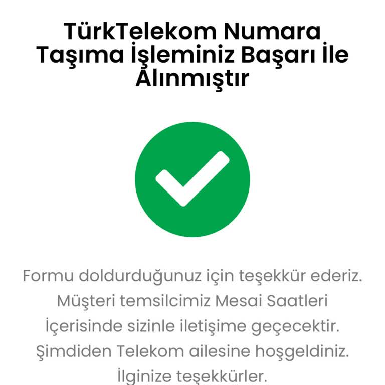 Türk Telekom'a Taşıma Yazdığımda Numaradan Arandım