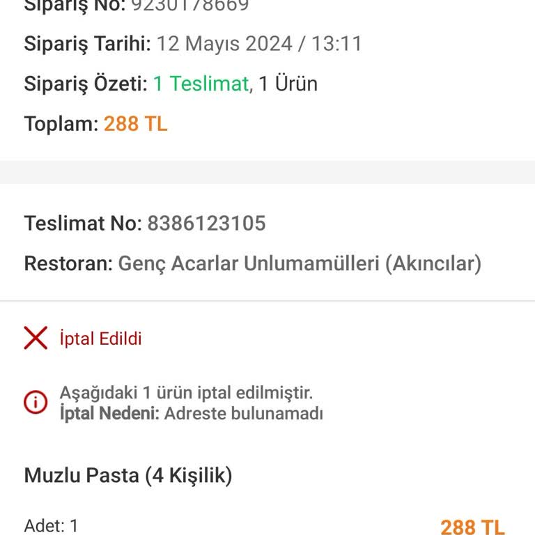 Trendyol Yemek Kuryenin Güven Vermeyişi
