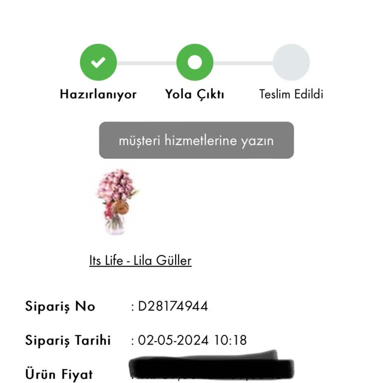 Taze Çiçek (tazecicek.com) Söz Verilen Saatte Siparişi İletmeme