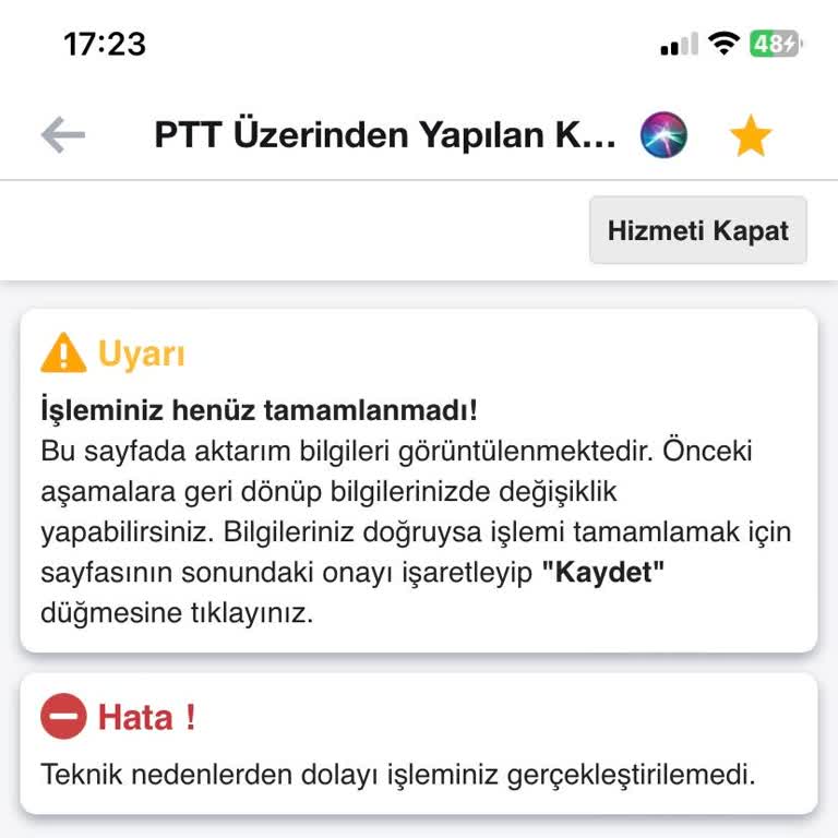 Sosyal Yardım Hatası