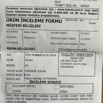 Lescon Marka Ayakkabıların Yan İç Kısımları Tabandan Açıldı