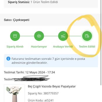 Çiçek Sepeti Teslim Etmediği Çiçeği Teslim Edildi Olarak Gösteriyor