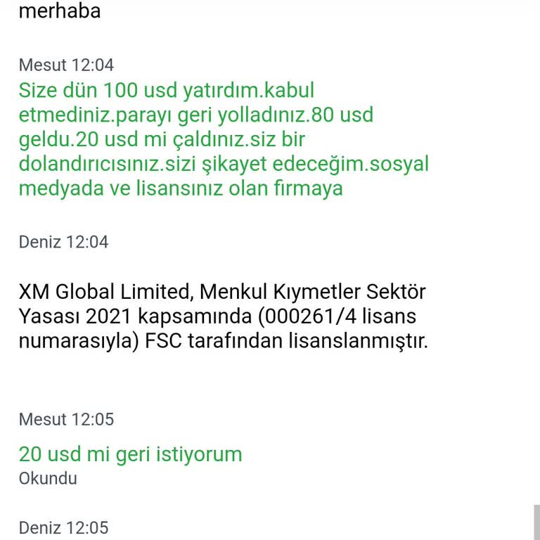 Xm Global Paramı Eksik Gönderdi.