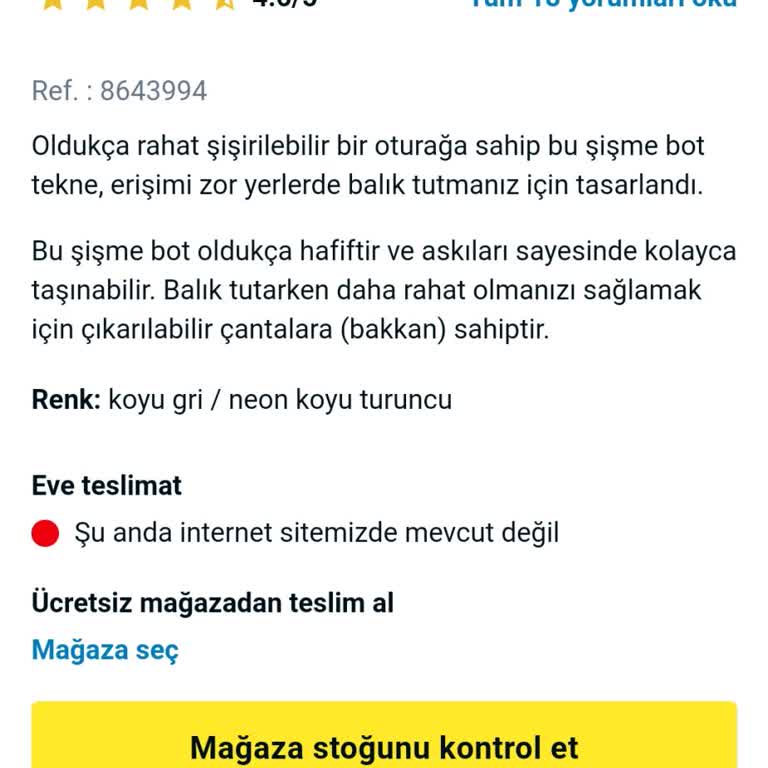 Decathlon Belly Bot Stokta Olmaması