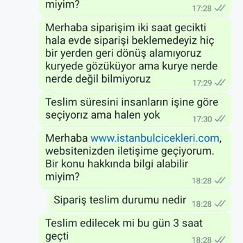 İstanbul Çiçekleri Teslim Edilemeyen Sipariş