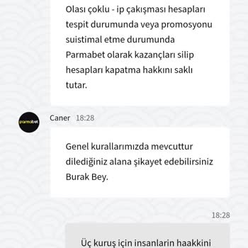 Parmabet Mağduriyetim Ve İade Talebim