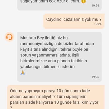 Trendyol Yemek İptal Edilmiş Siparişler