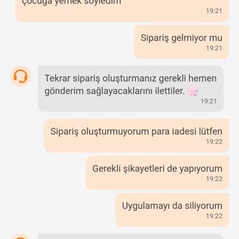 Trendyol Yemek İptal Edilmiş Siparişler