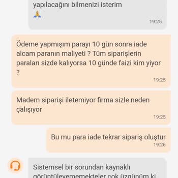 Trendyol Yemek İptal Edilmiş Siparişler