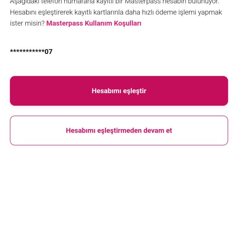Mastercard Yemeksepeti Telefon Numarasıyla Eşleşmiyor