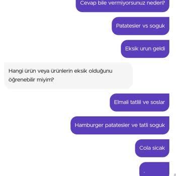 Getir Canlı Destek, Destek Olmadı