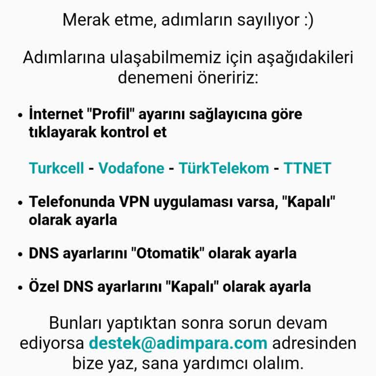 AdımPara Uygulamaya Giriş Yapamıyorum