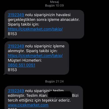 Çiçek Marketi Teslim Edildi Görünüyor Fakat Teslim Edilmedi