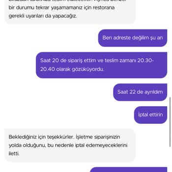 GetirYemek Yaşadığım Teslimat Sorunu