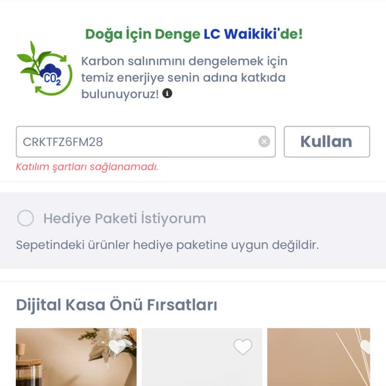 LC Waikiki Kupon Kodu Kullanamıyorum
