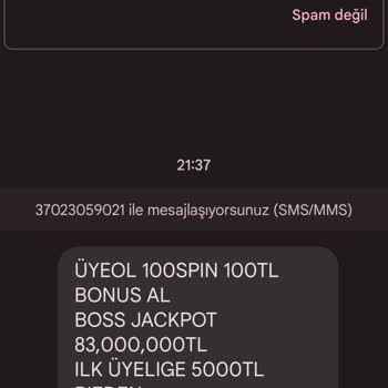 Bahis Siteleri Adıyla Dolandırıcılık SMS Atılmasını İstemiyorum