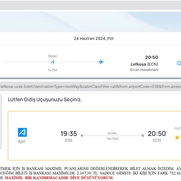İş Bankası Maxmil Uçak Bileti Uygulamasından Şikayetçiyim.