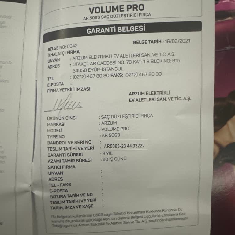 Arzum Hava Üflemeli Düzleştirici Metal Parça Sorunu