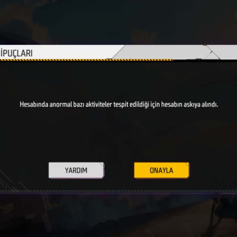 Garena Free Fire Hesabım Askıya Alındı