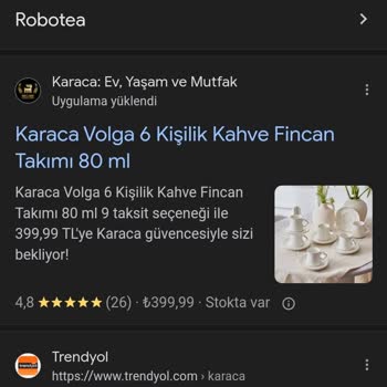 Karaca Züccaciye Volga Kahve Fincanı Stokta Göründüğü Halde Satışı Yok