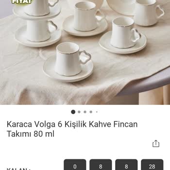 Karaca Züccaciye Volga Kahve Fincanı Stokta Göründüğü Halde Satışı Yok
