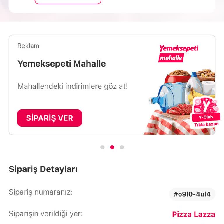 Yemeksepeti (PizzaLazza Ümraniye) Şikayet