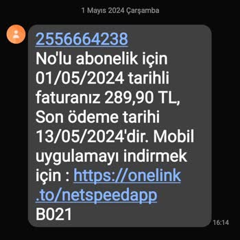 Netspeed Fazla Fatura Talebi