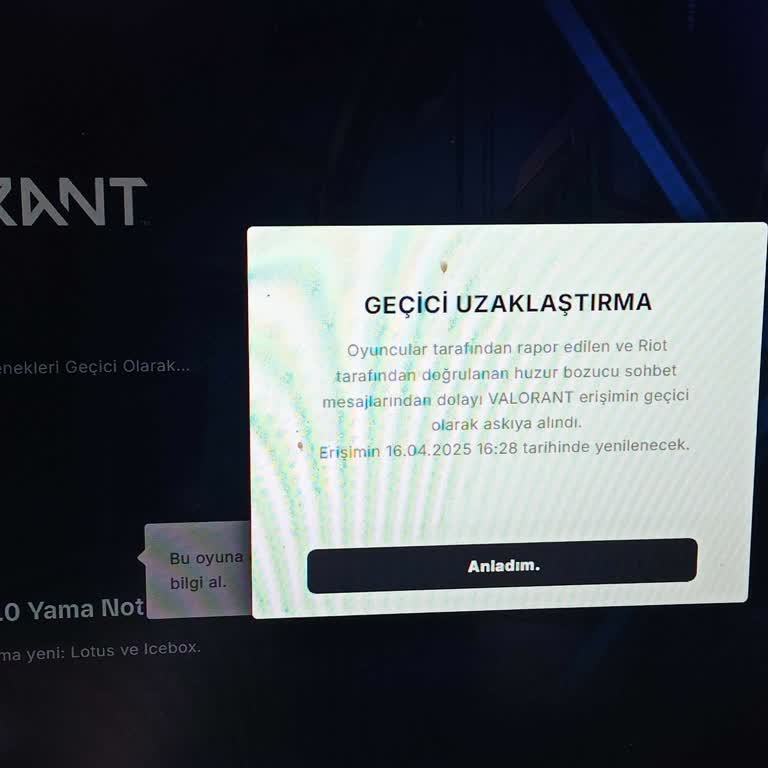 Valorant Varolant Hesabımdan Sebepsiz Ban Yedim.