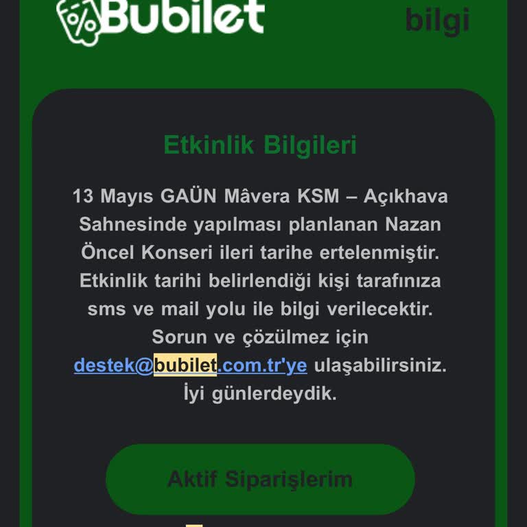 Bubilet Erteliyor Ama İade Hakkı Vermiyor