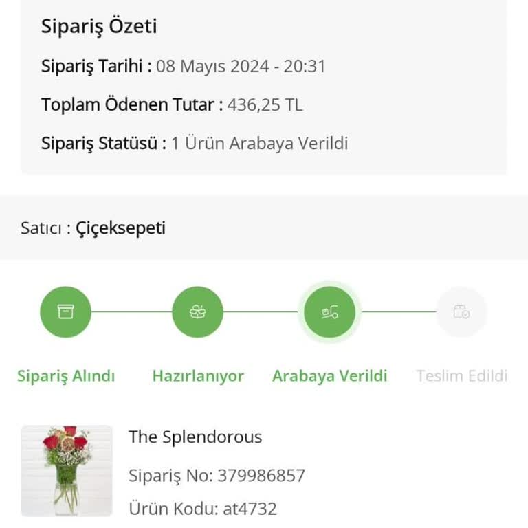 ÇiçekSepeti Sipariş Teslim Edilmedi