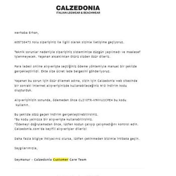 Calzedonia Online Alışveriş Problemi