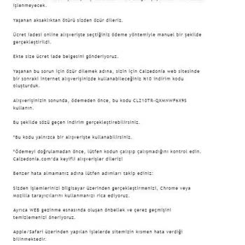 Calzedonia Online Alışveriş Problemi
