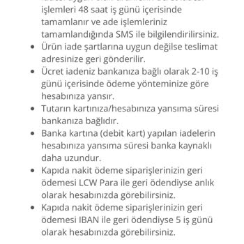 LCW Ücret İademi Alamama